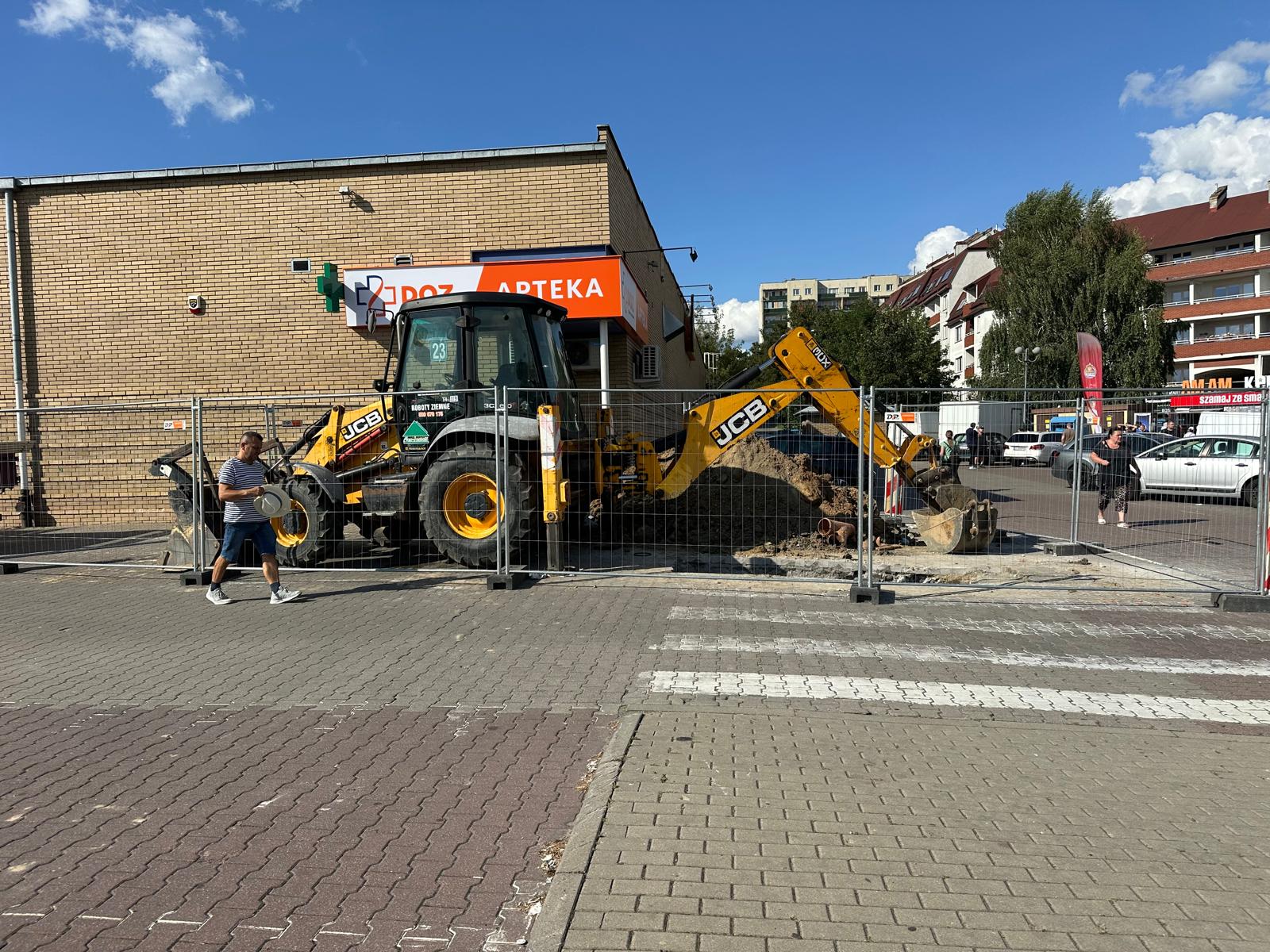 Przyłącze kanalizacyjne w centrum miasta